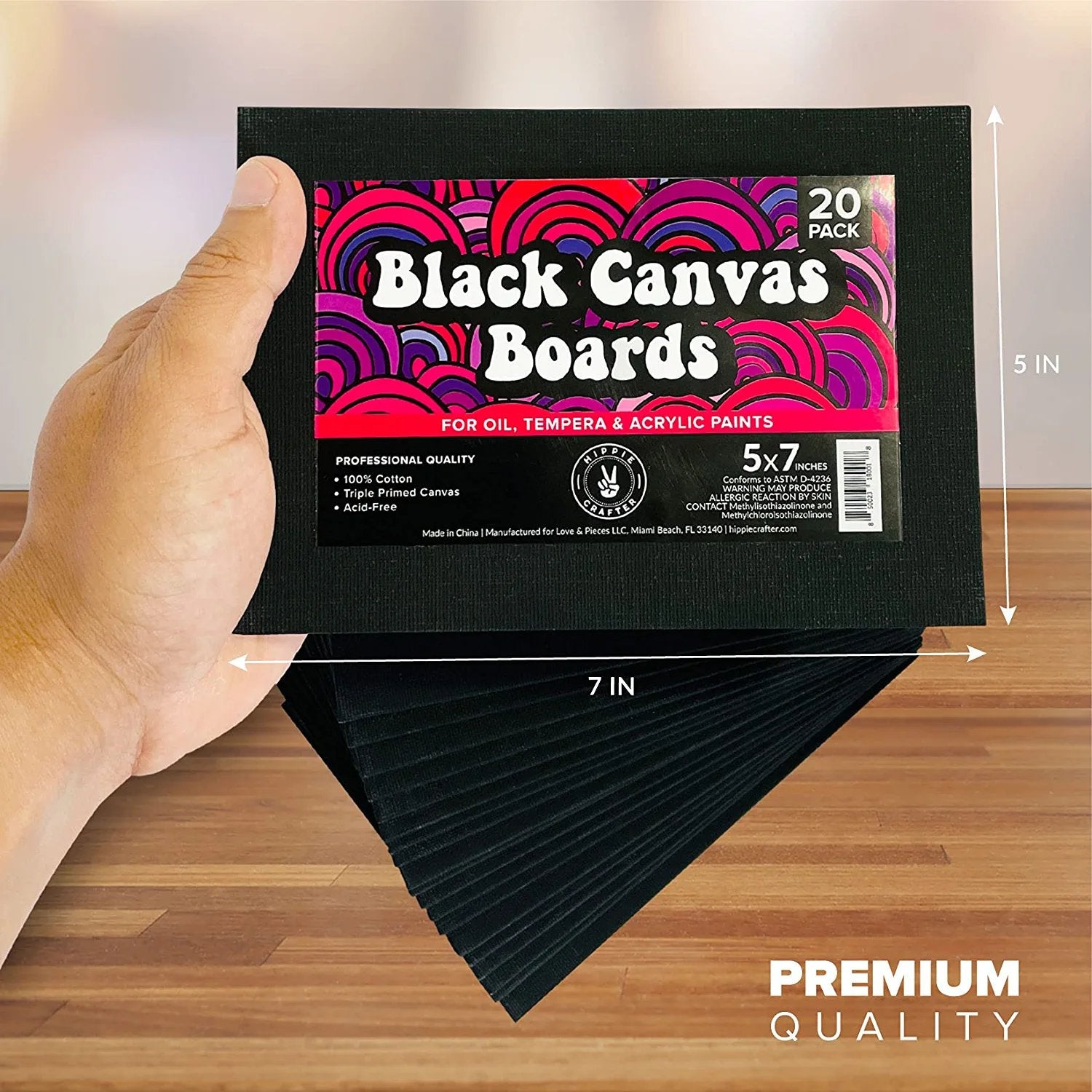 Black Canvas for Painting Bulk 20 Pack Small Canvases for Painting Boards Blank Canvas for Painting 5x7 Art Canvas Panels for Paint for Artists Gesso Primed for Oil, Acrylic, and Watercolor