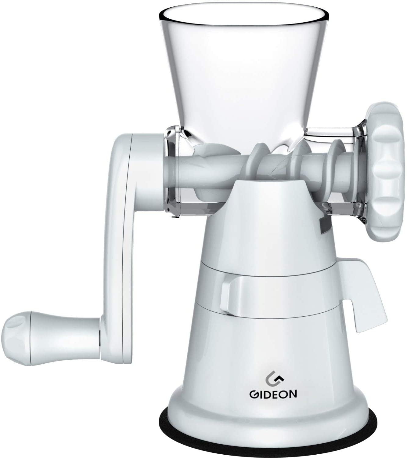 Gideon Manual Meat Grinder - Heavy Duty Stainless Steel Blades - Hand Crank - White - Size Options