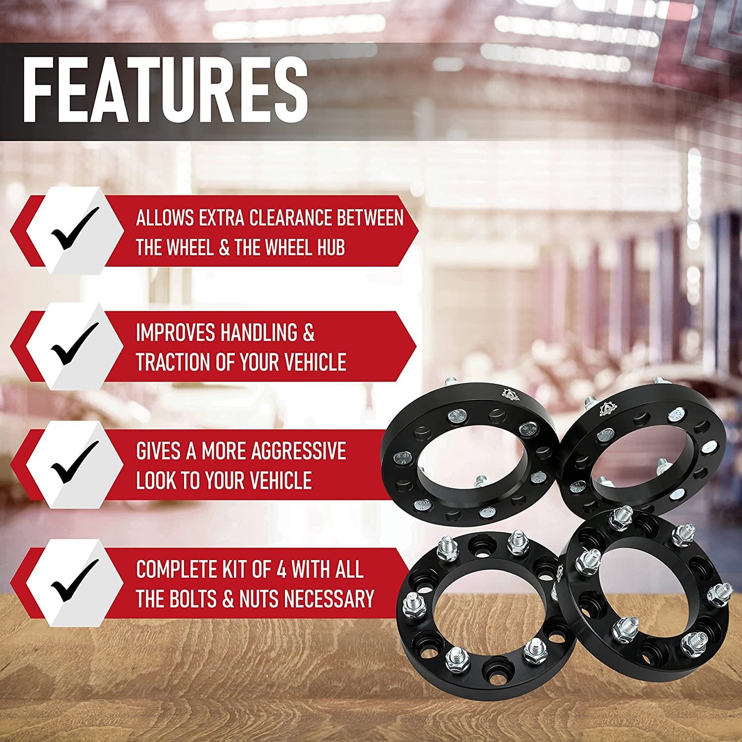 Wheel Spacer Set of 4-6 Lug 1 inch Thick 25mm Lug Centric Hub Adapter 6x5.5 - Compatible with Toyota Vehicles - 1996-2018 4Runner, 01-07 Sequoia, 2001-18 Tacoma, Tundra, FJ Cruiser - 6x139.7mm